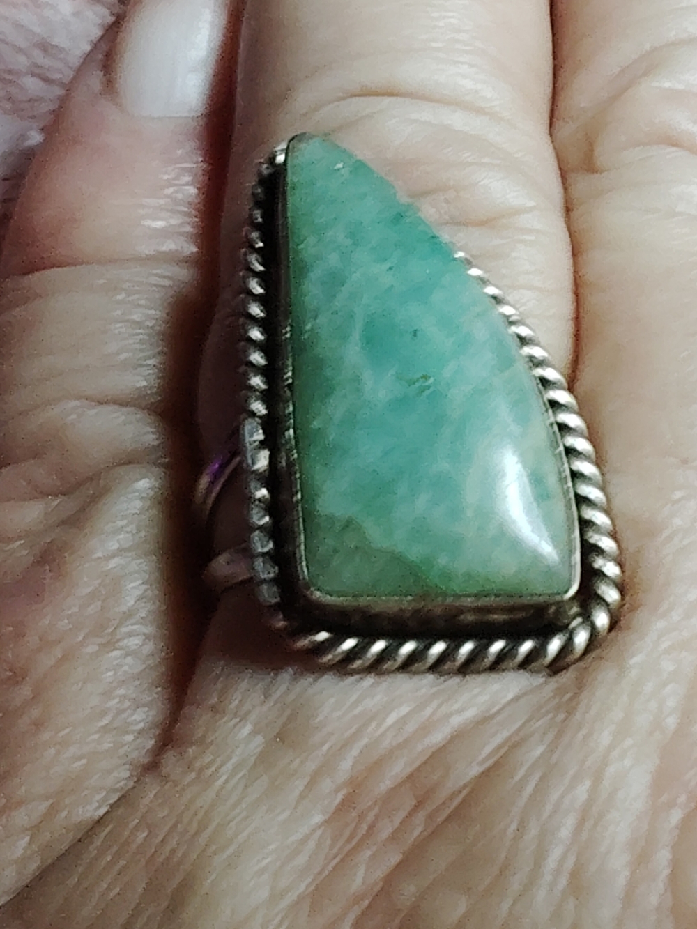 🔥 LIVELY LARIMAR🔥 ABSTRACT, STERLING SILVER, GEMSTONE RING. NWT- (SIZE-10)